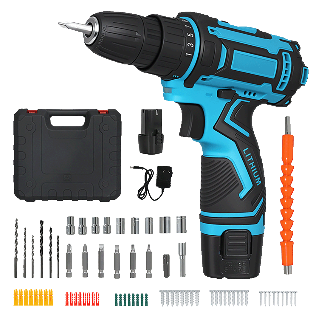 Cordless Drill Kit 12V Compact 19x6x20cm
