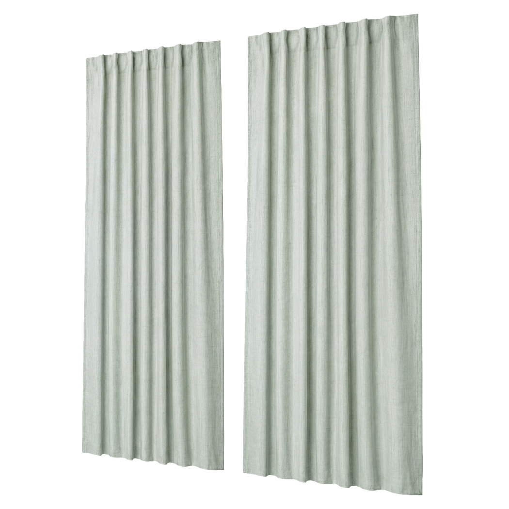 Blackout Curtains Thermal Linen Look 2 Panels | Simpledeals