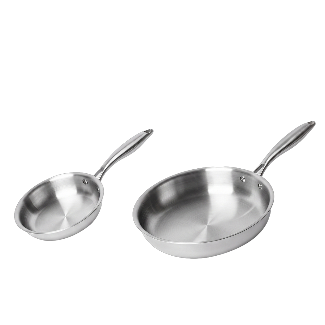 Stainless Steel Frying Pan Set Tri Ply 49x28x6cm
