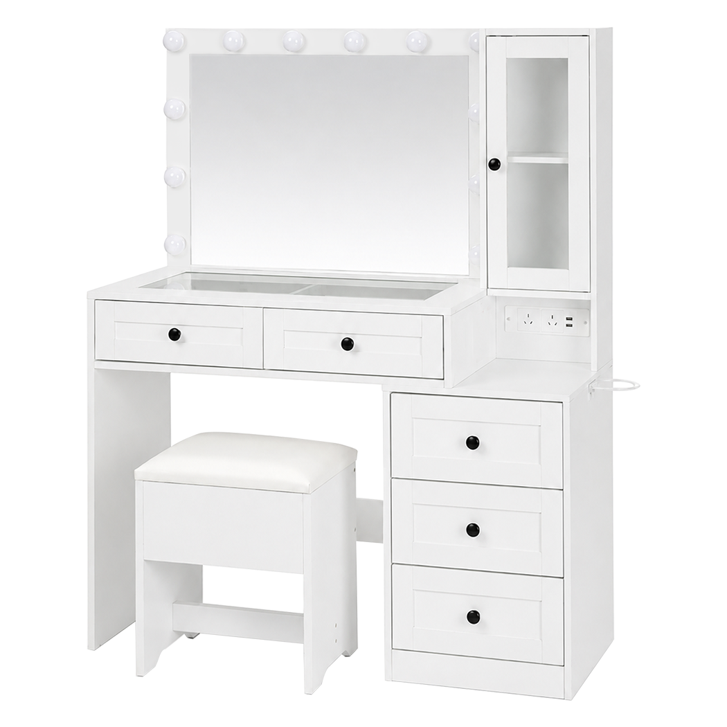Dressing Table Vanity Desk With LED Mirror 110x40x133cm