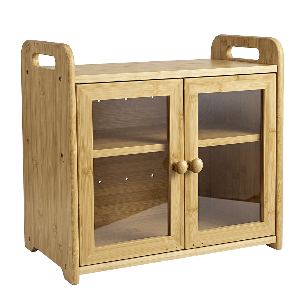 Bamboo Bread Bin 2 Tier 20L Kitchen Storage | Simpledeals
