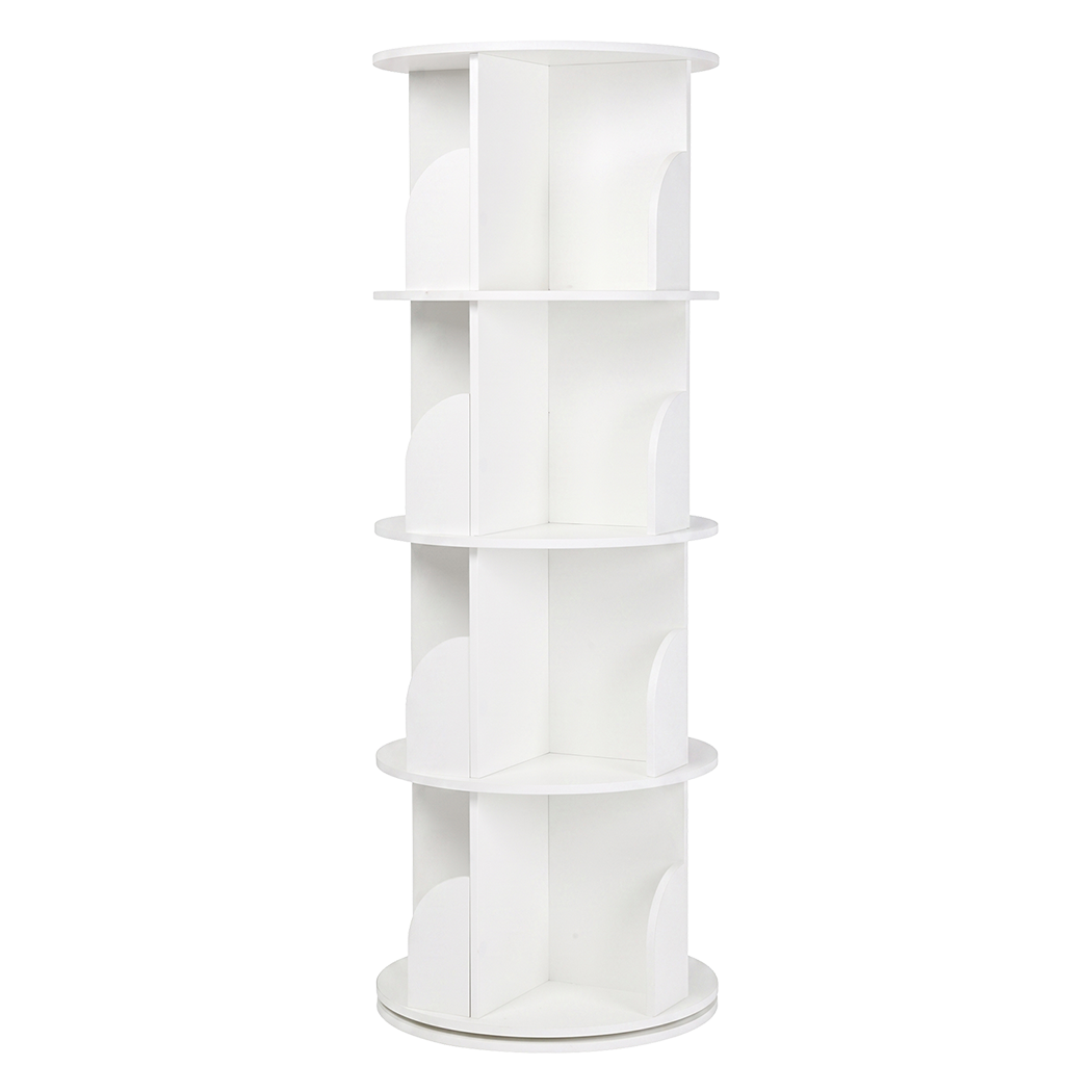 Rotating Bookshelf 4 Tier Storage 46x46x127cm