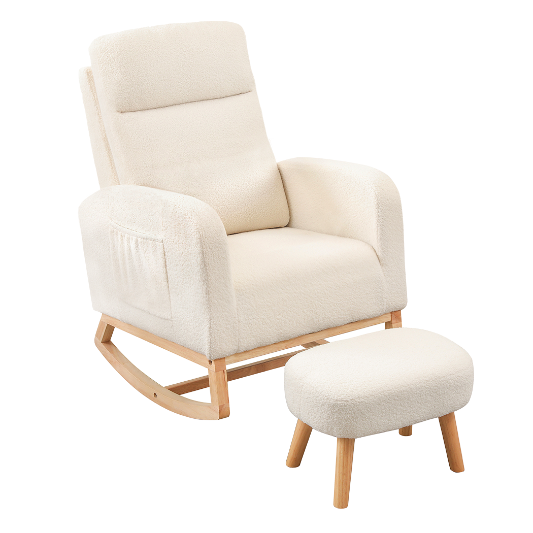 Stylish Rocking Chair Ottoman Footrest With Side Pocket  Comfortable - id11&12 - photo 9