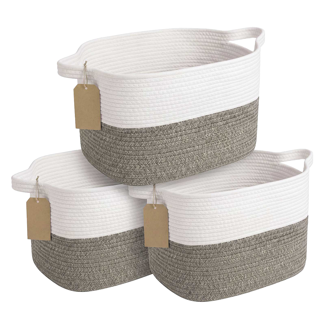 Foldable Cotton Brown - White 33x25.5x23cm