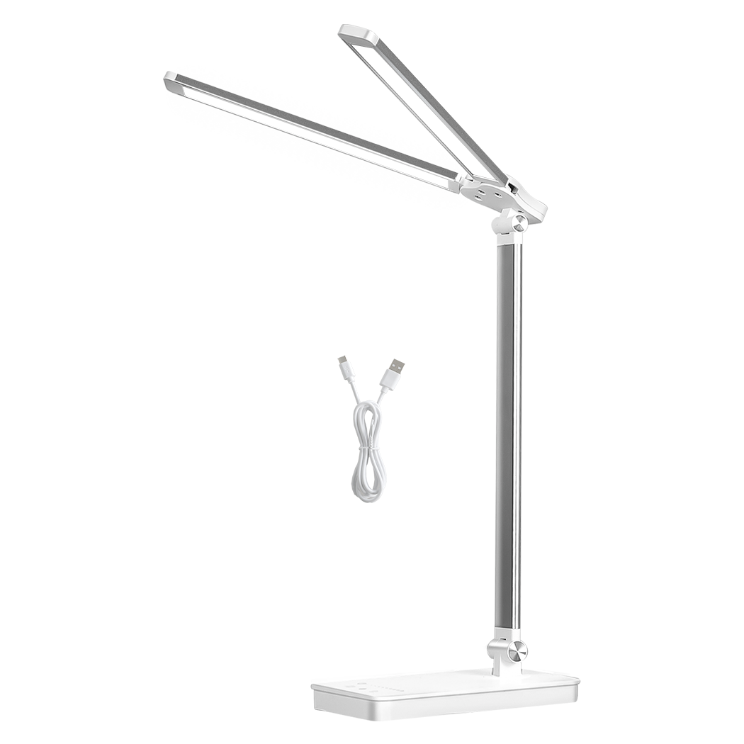 Luxury Double Head Desk Lamp LED Light Eye Caring USB  Comfortable