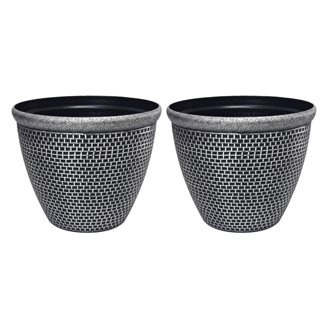 Outdoor Plastic Plant Pots 36cm 2 Pack | Simpledeals