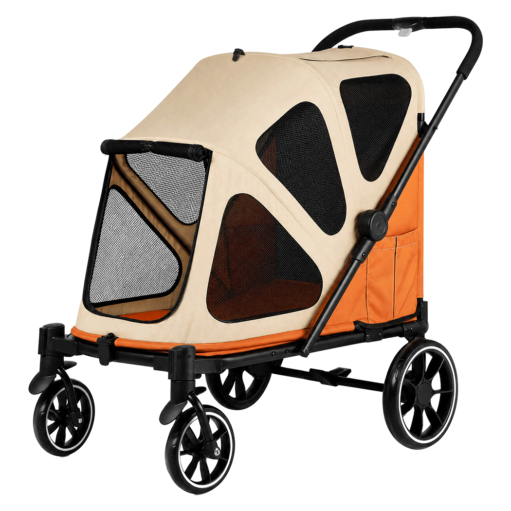 Pet Stroller Orange Foldable 16x26cm