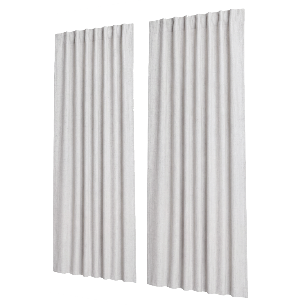 Blackout Curtains Linen Look 240cm 2 Panels | Simpledeals