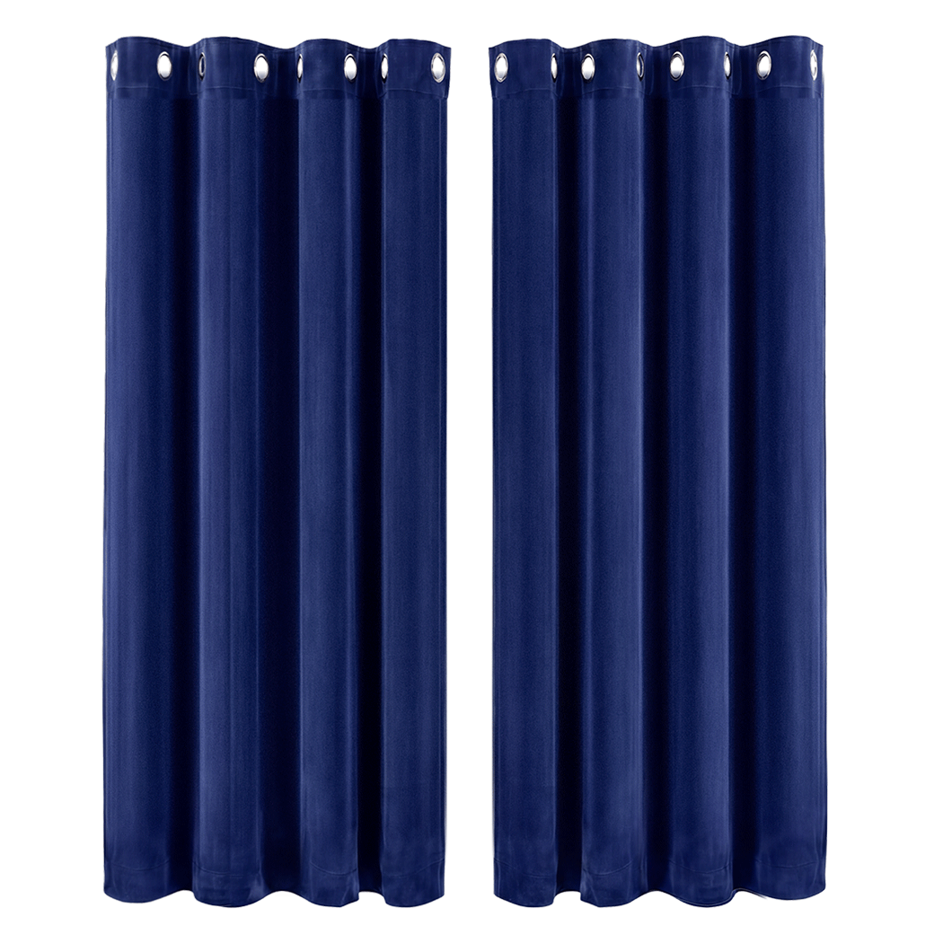 Velvet Blackout Curtains 132x160cm 2-Panel | Simpledeals