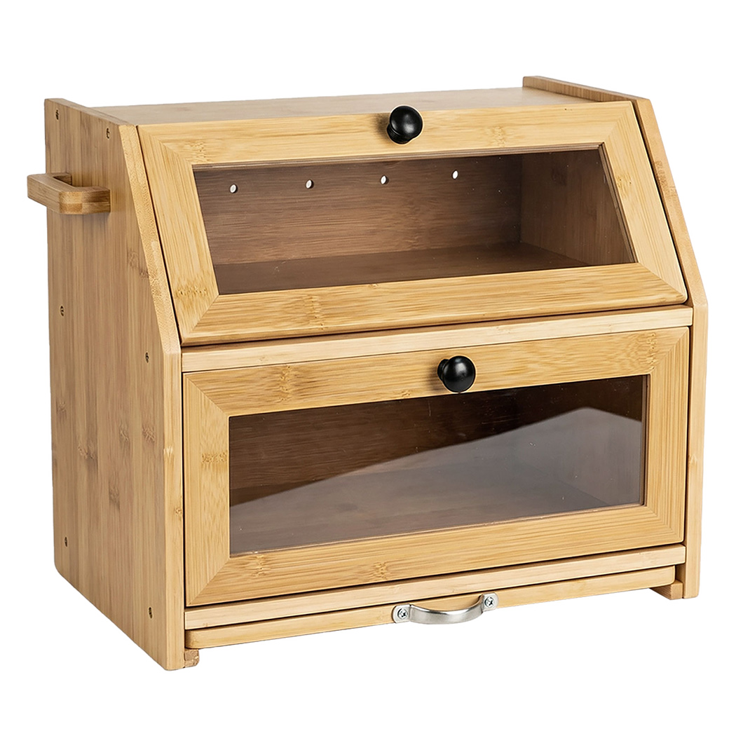 Bamboo Bread Bin Double Layer Cutting Board | Simpledeals