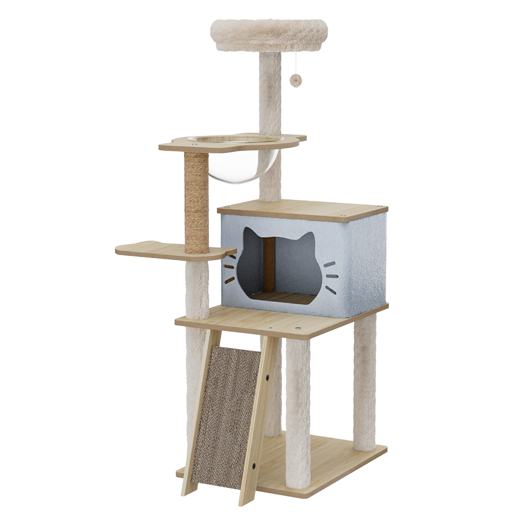 Cat Tree Tower Beige 50x40x120cm