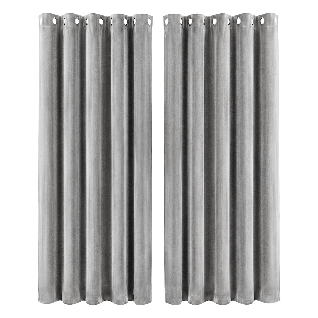 Velvet Blackout Curtains 2 Panel 132x213cm | Simpledeals