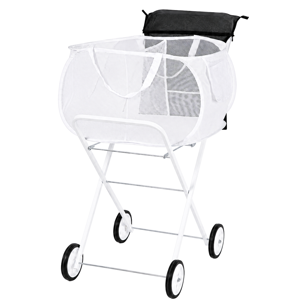 Laundry Trolley With Wheels Foldable 56x43x91cm