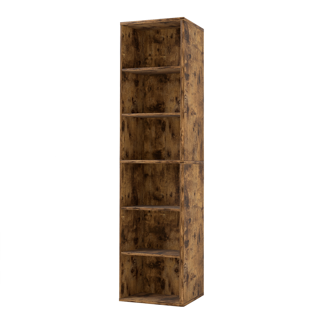Adjustable Wood Cabinet - Walnut 40x24x178.5cm