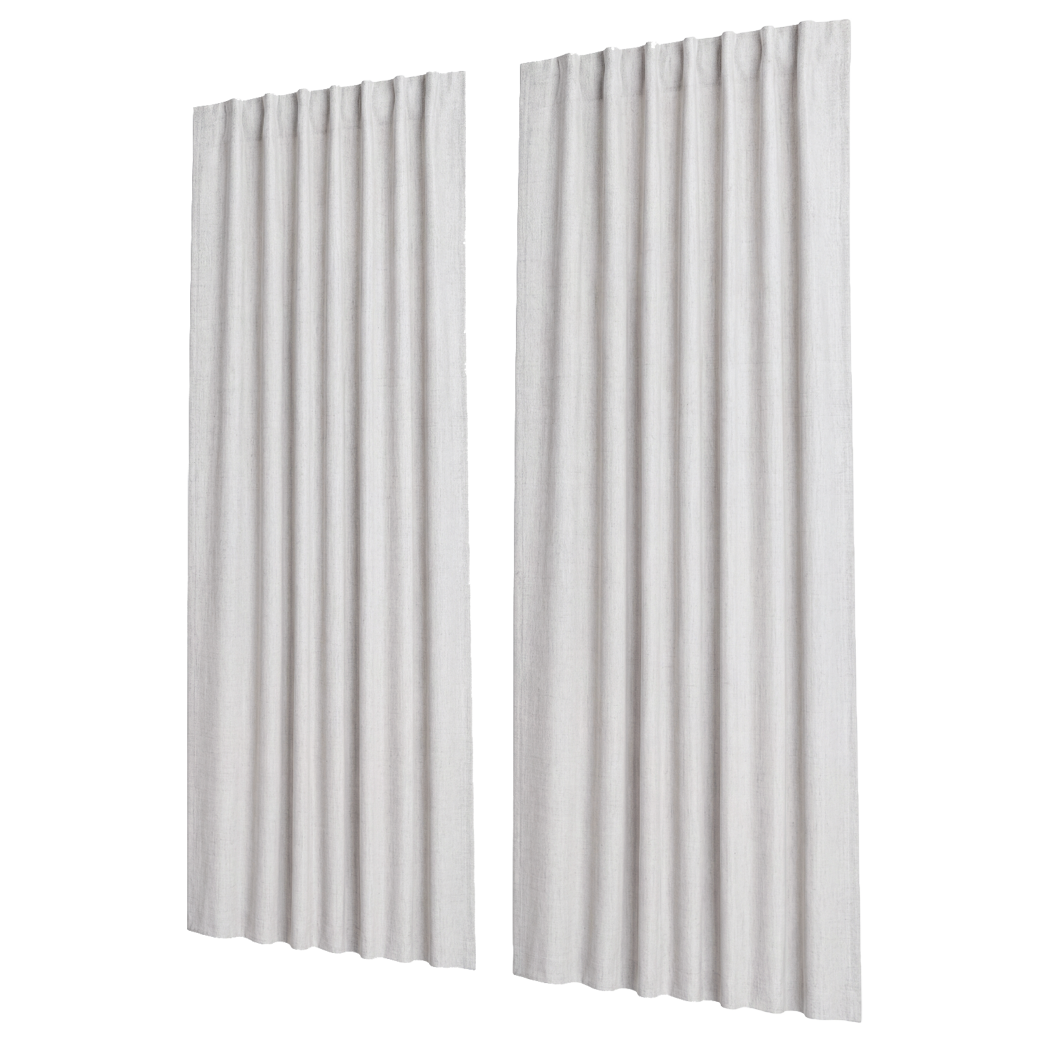 Blackout Curtains Thermal Linen Look 2 Panels | Simpledeals
