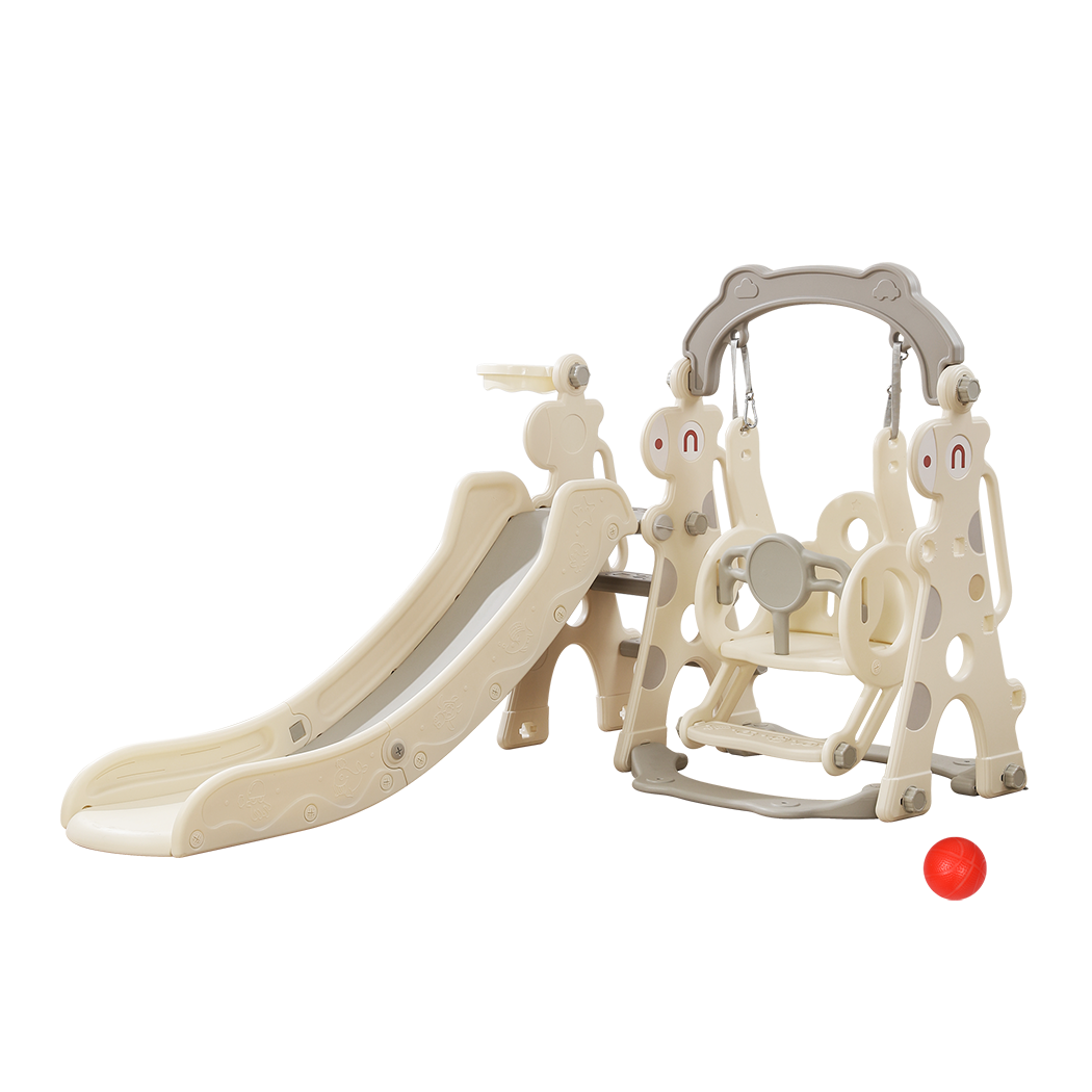 Kids Slide Swing Set Cream