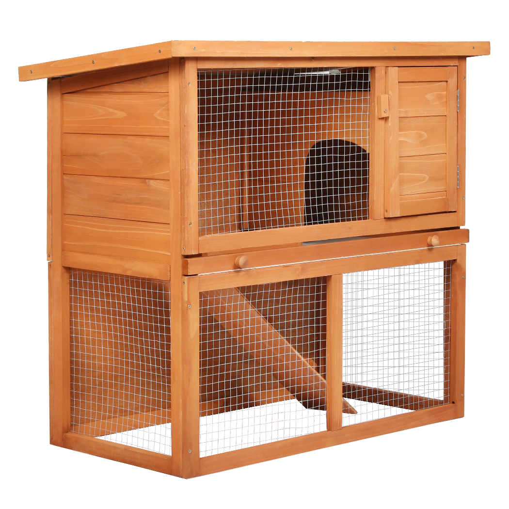 Rabbit Hutch Outdoor Brown 90x45x80cm