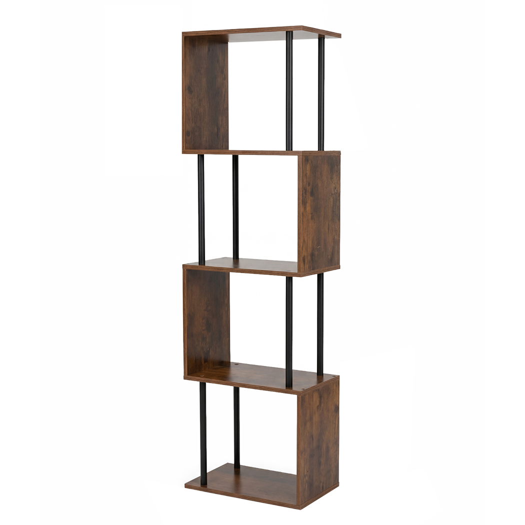 Wooden Bookshelf 5 Tier Storage 38x24x126cm
