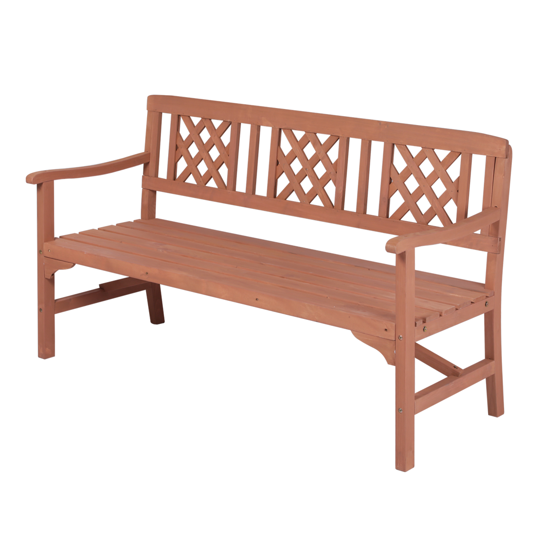 Garden Bench 3 Seater Wooden 143x61x88cm
