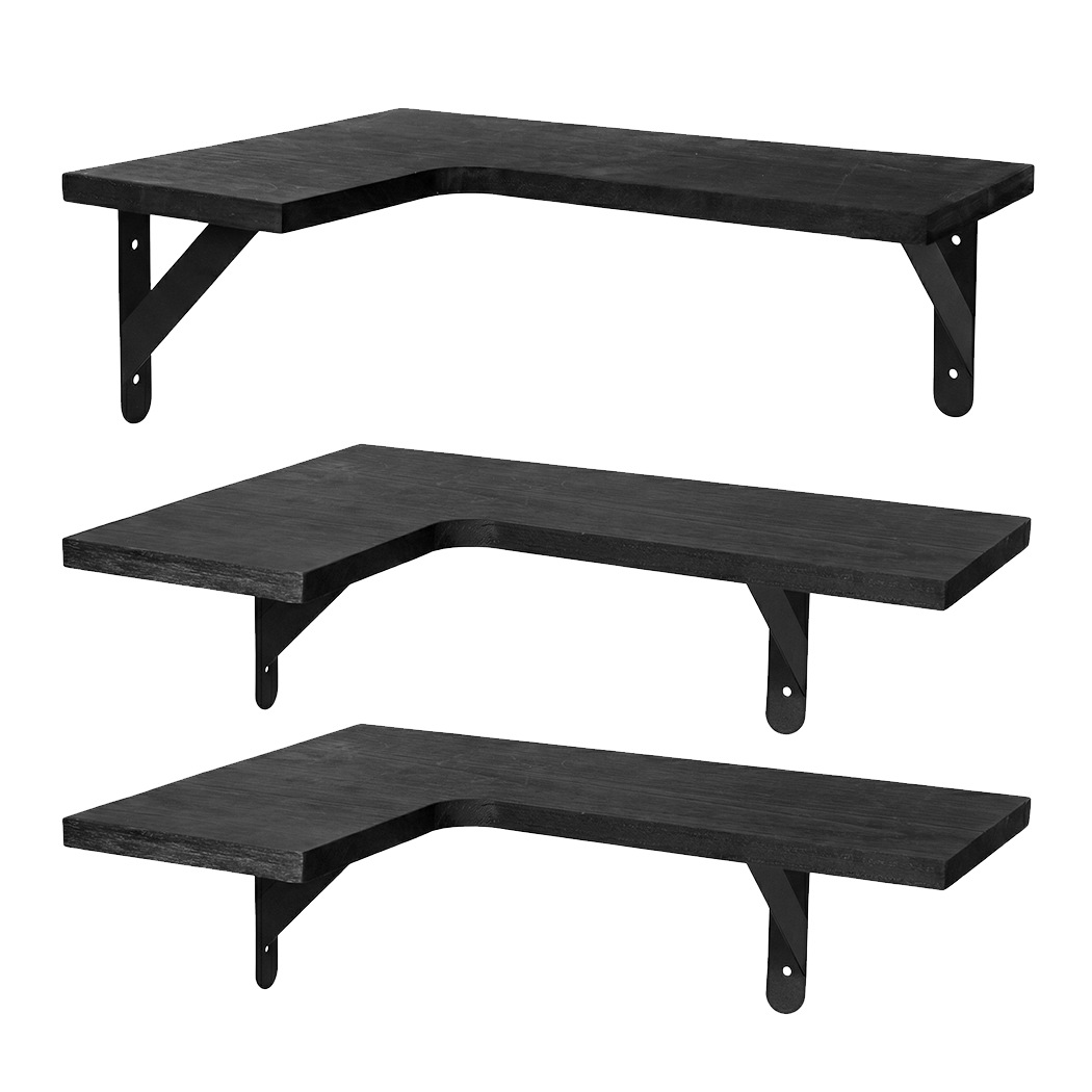 Corner Floating Shelves 3pc L-Shaped Wall | Simpledeals