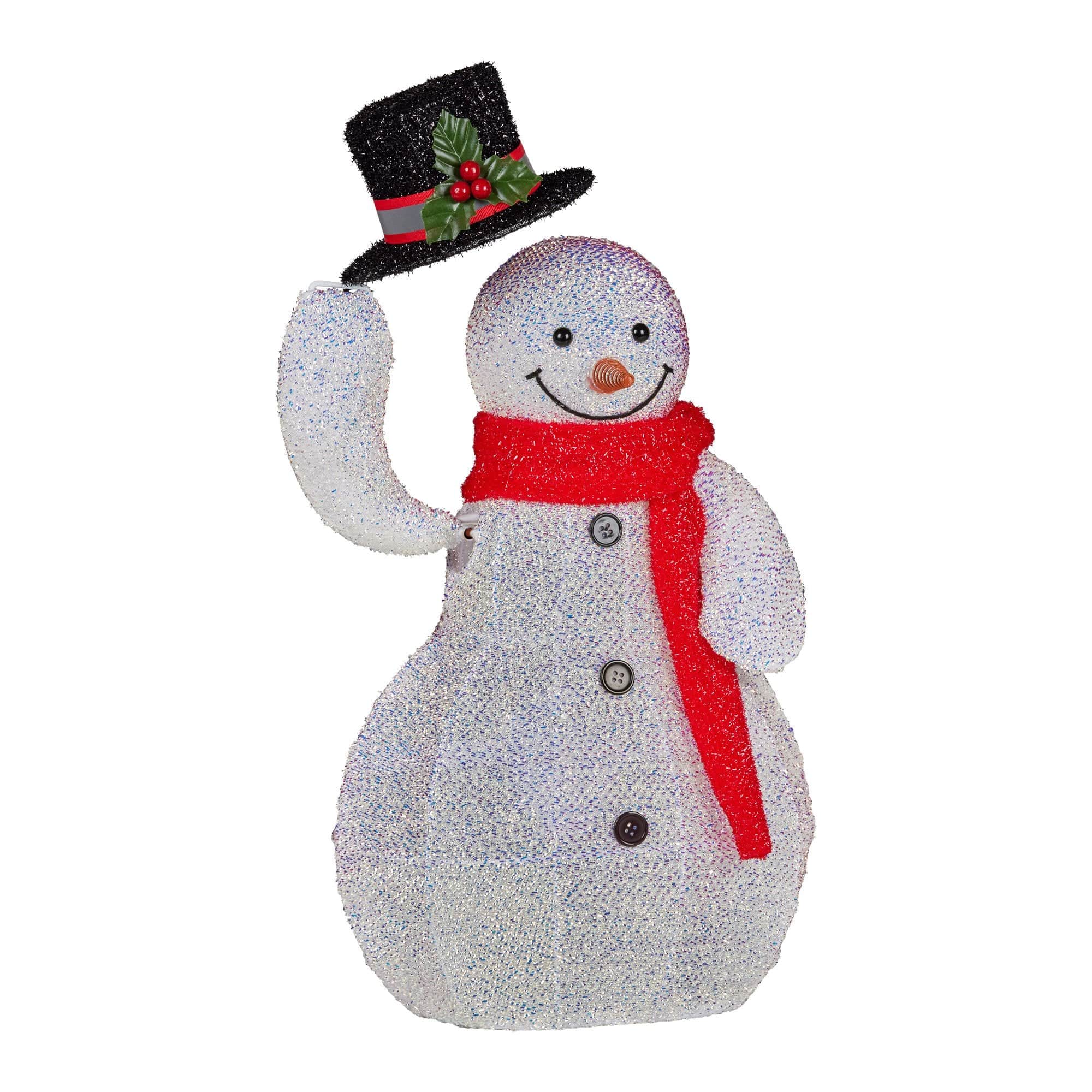 51cm Animated Snowman Christmas Display Multi Colour LED Lights Xmas Decoration with 51Cm