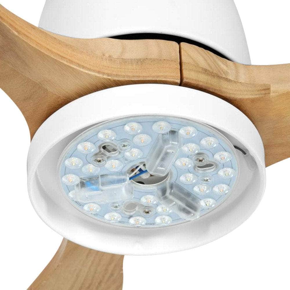 52'' Ceiling Fan AC Motor w/Light w/Remote - Light Wood