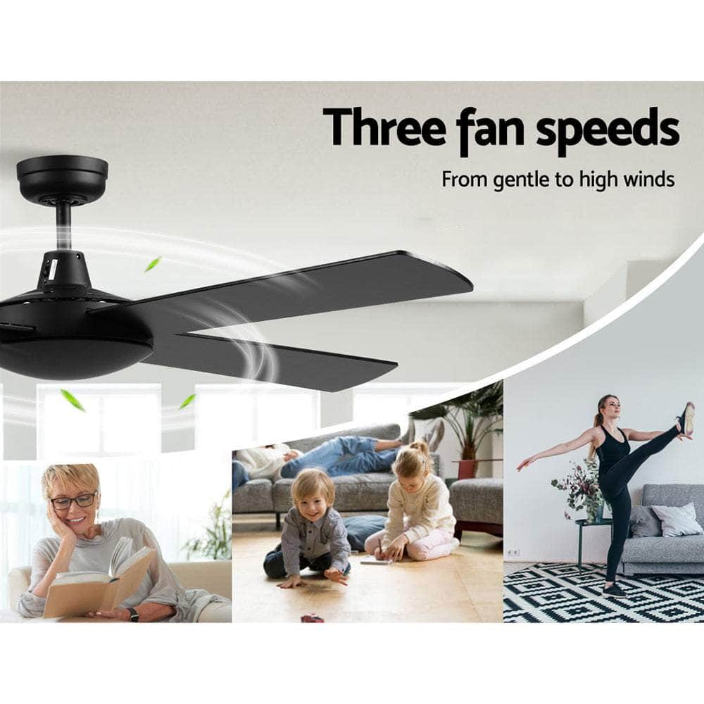 52'' Ceiling Fan W/Remote - Black