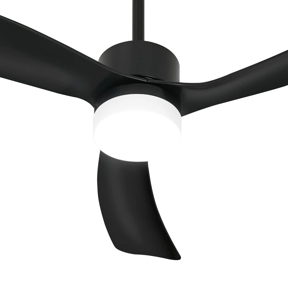 52" Ceiling Fan with LED Light 5-Speed Remote Control Black