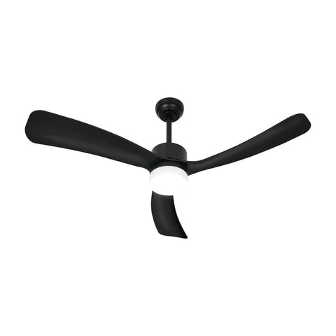 52" Ceiling Fan with LED Light 5-Speed Remote Control Black