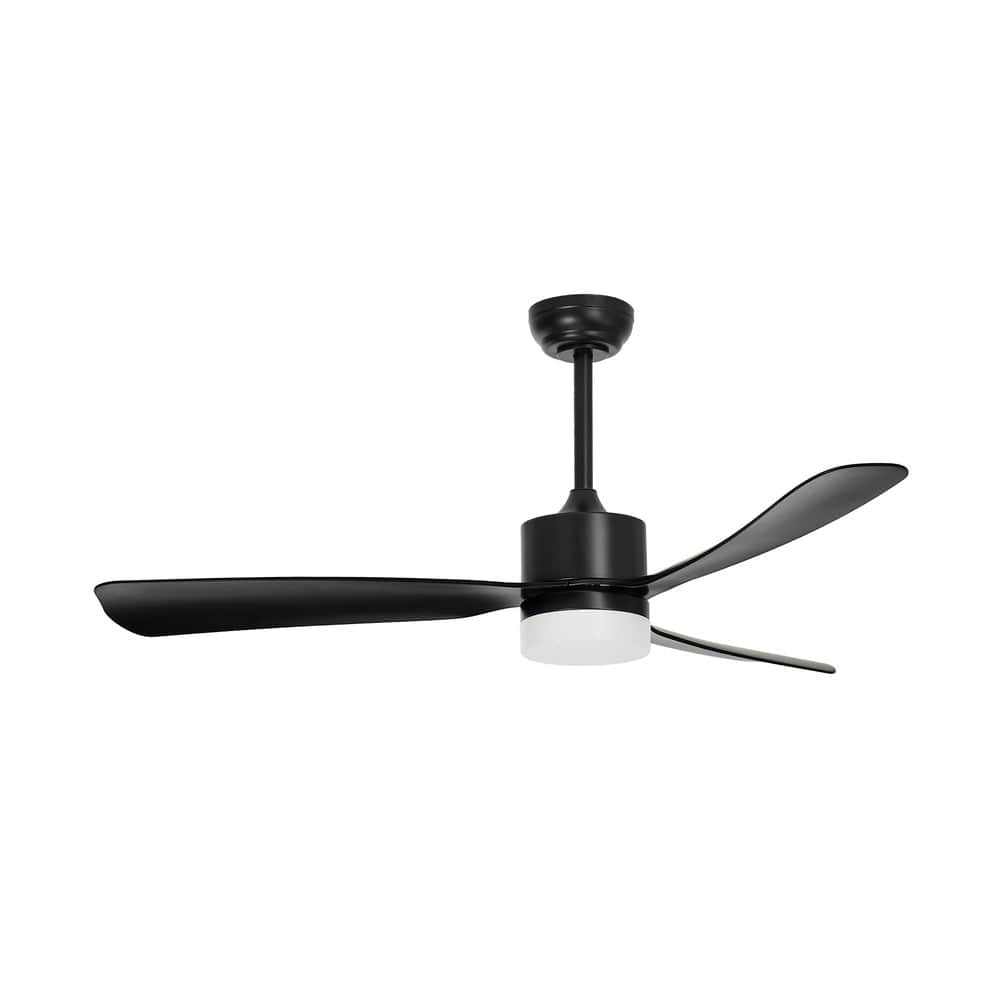 52" Ceiling Fan with LED Light 5-Speed Remote Control Black