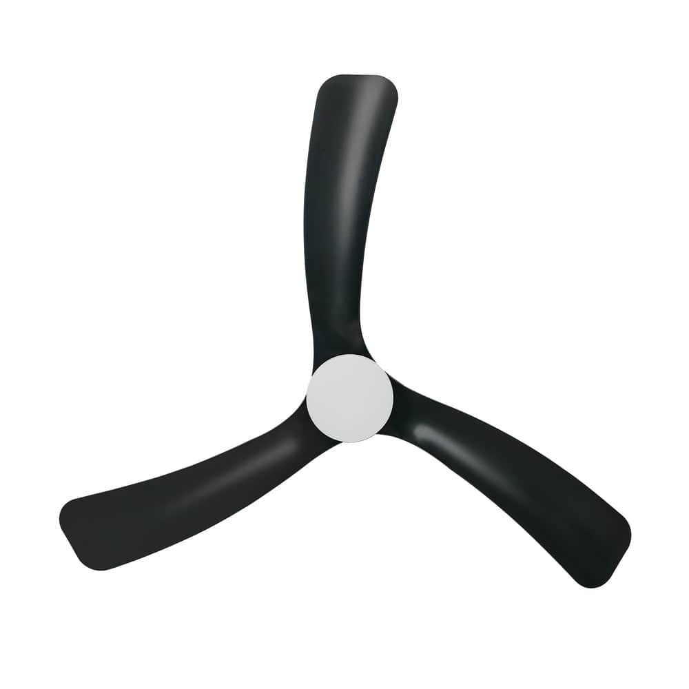 52" Ceiling Fan with LED Light 5-Speed Remote Control Black
