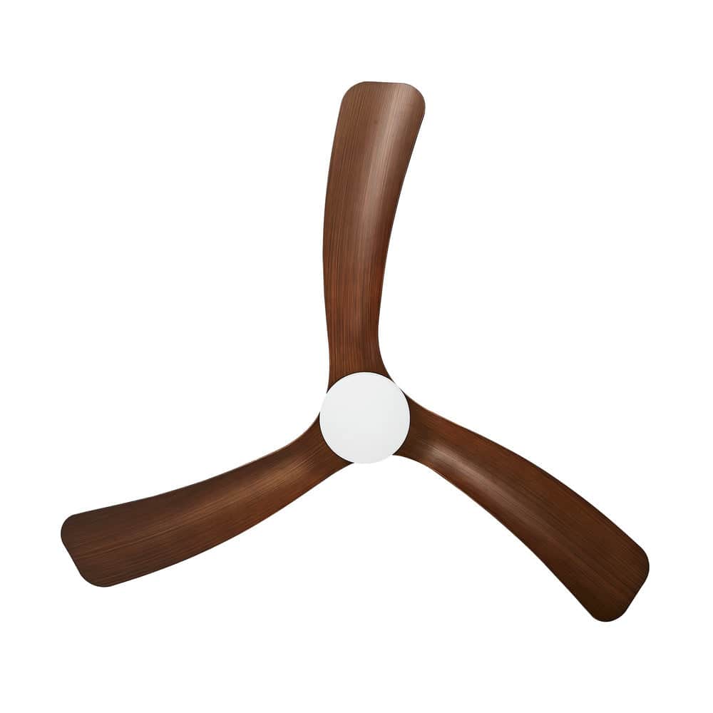 52" Ceiling Fan with LED Light Remote Control 5 Speed Modern Walnut