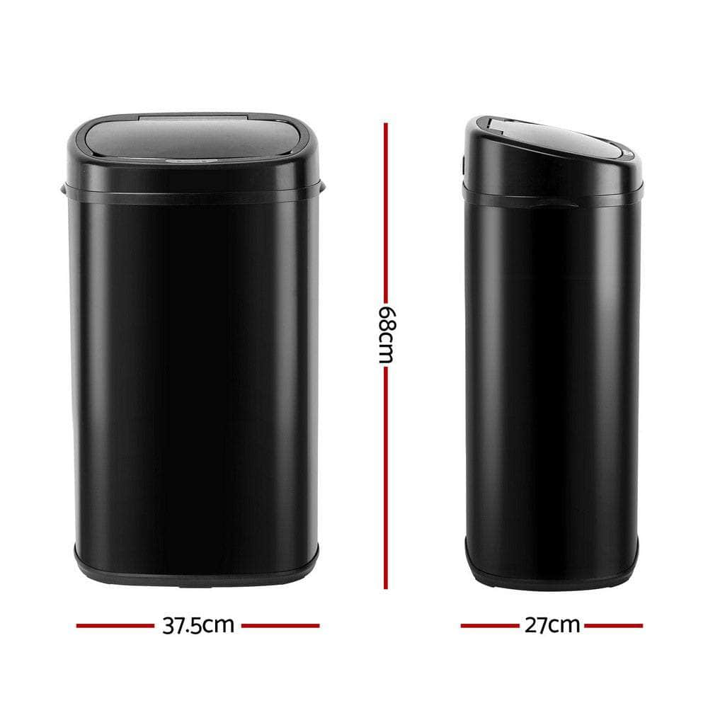 58L Motion Sensor Rubbish Bin - Black