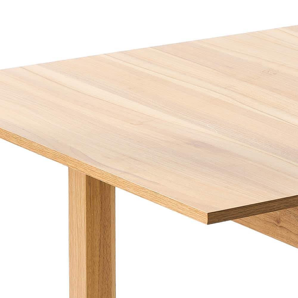 5pc Dining Table and Chairs Set Wooden Bouclé Fabric Natural Finish