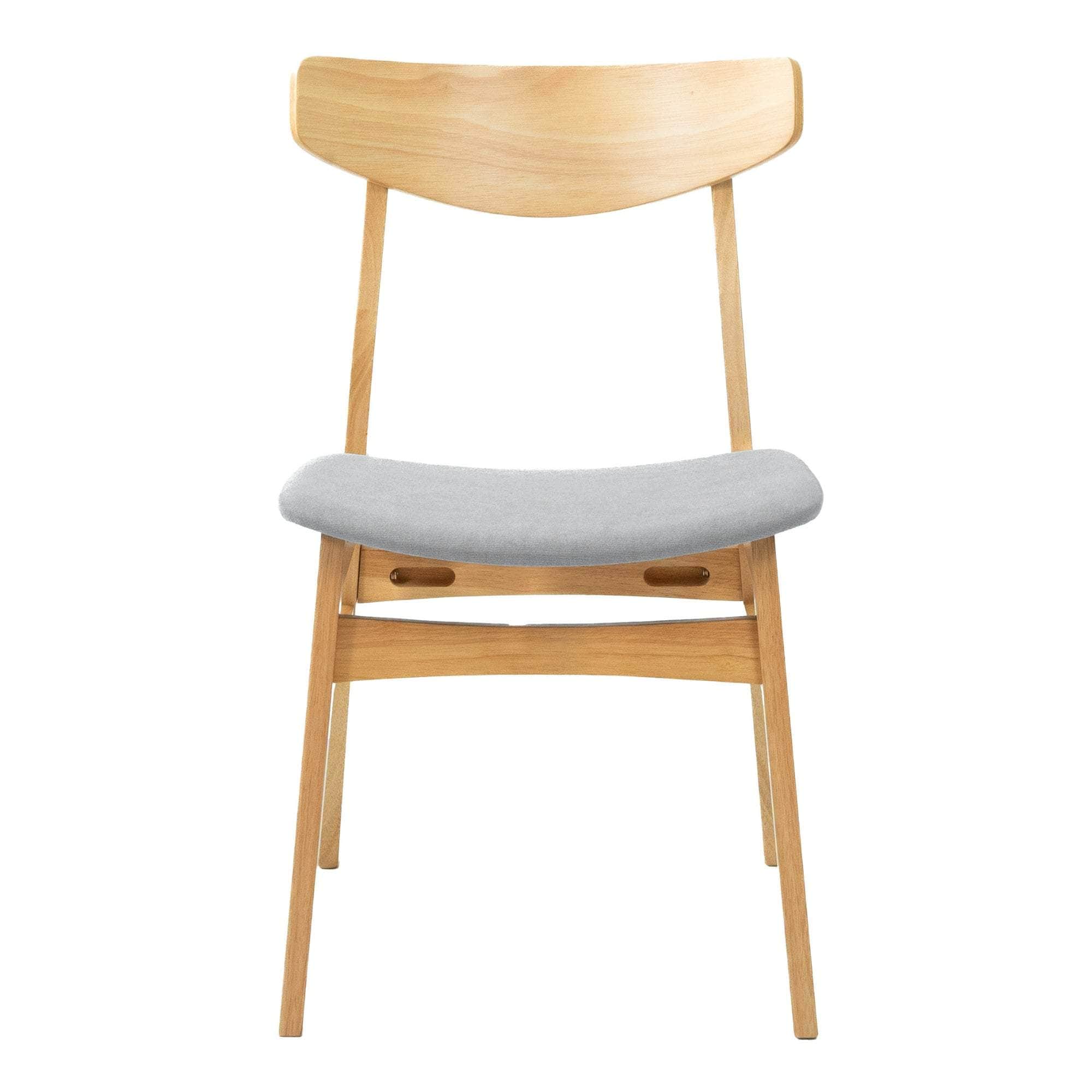 5Pc Set Dining Set 100Cm Round Table 4 Chair Fabric Seat Scandinavian