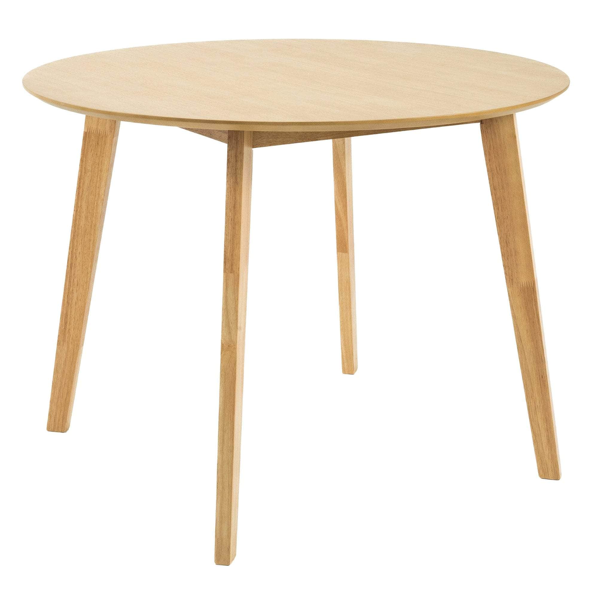 5Pc Set Dining Set 100Cm Round Table 4 Chair Fabric Seat Scandinavian