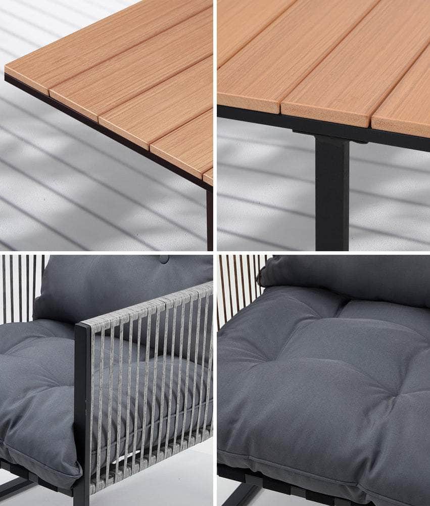 5PCS Outdoor Dining Set Garden Table Chairs with Cushions