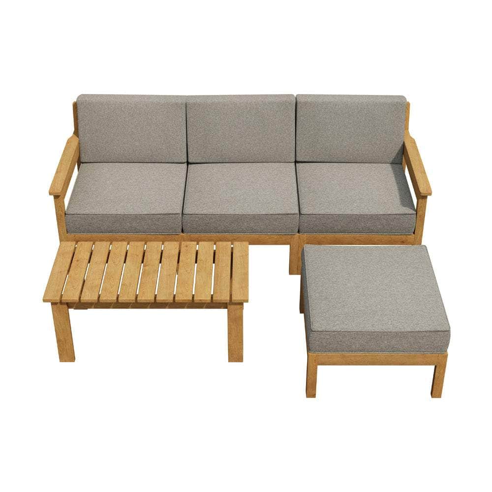 5PCS Outdoor Furniture Sofa Set Lounge Setting Patio Garden Rattan Chairs