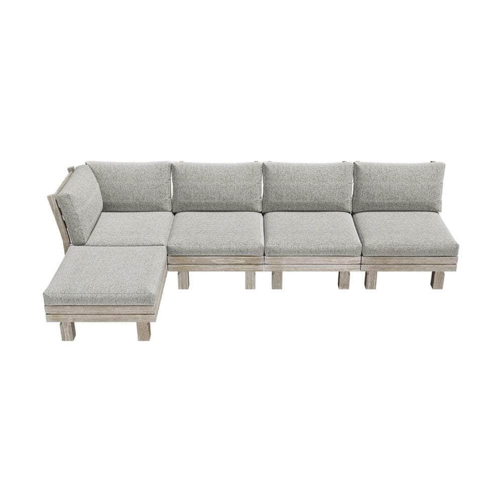 5PCS Outdoor Furniture Sofa Set Wooden Lounge Setting
