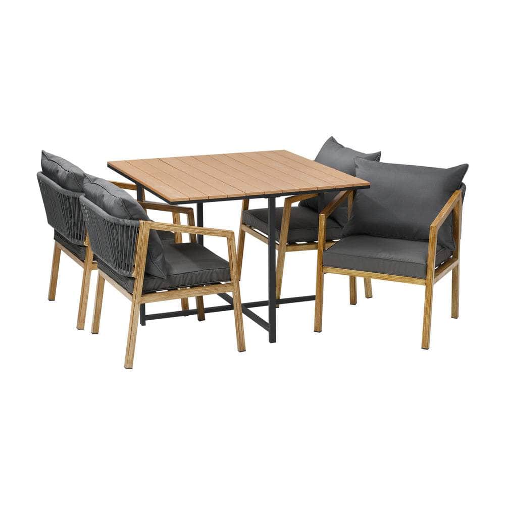 5PCS Outdoor Patio Set Table&Armchair Dining Set