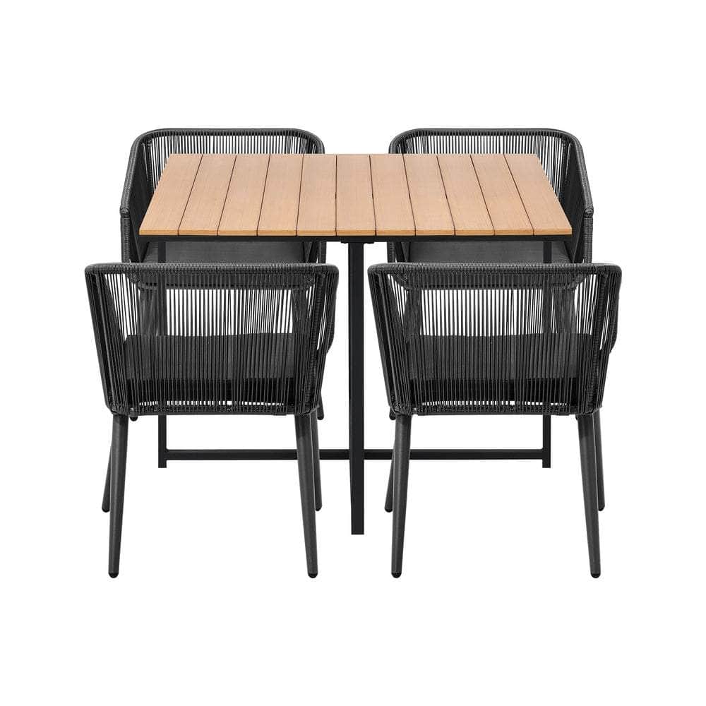 5PCS Outdoor Patio Set Table&Lounge Chairs