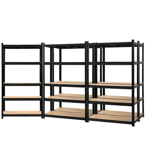 5X1.8M Garage Shelving Warehouse Rack Pallet Racking Storage Shelf Black