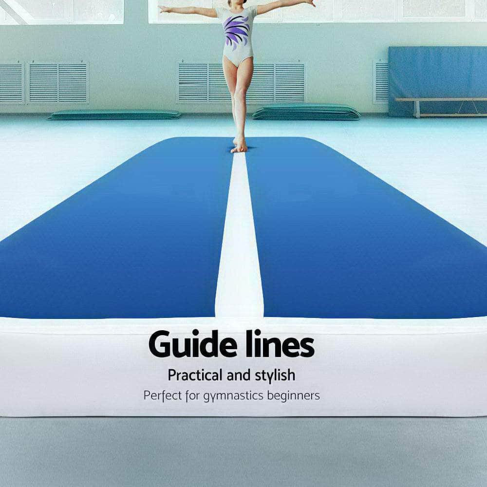 5X1M Inflatable Air Track Mat 20Cm Thick With Pump Tumbling Gymnastics Blue