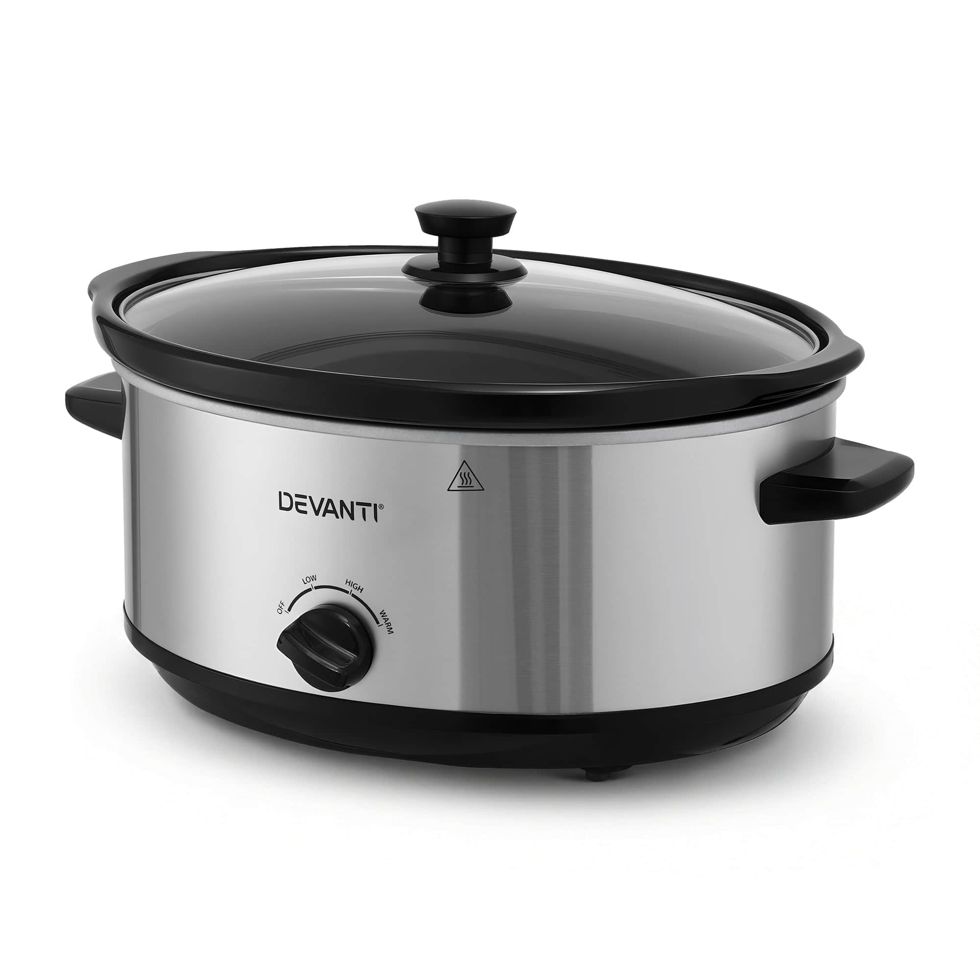 6.5L Electric Slow Cooker Multi Cooker 3 Heat Settings Keep Warm Pot Large