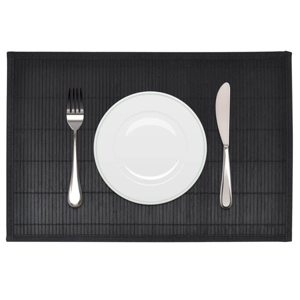 6 Baboo Placemats Black - Bamboo