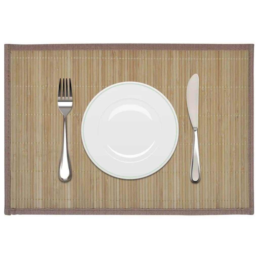 6 Baboo Placemats Brown - Bamboo