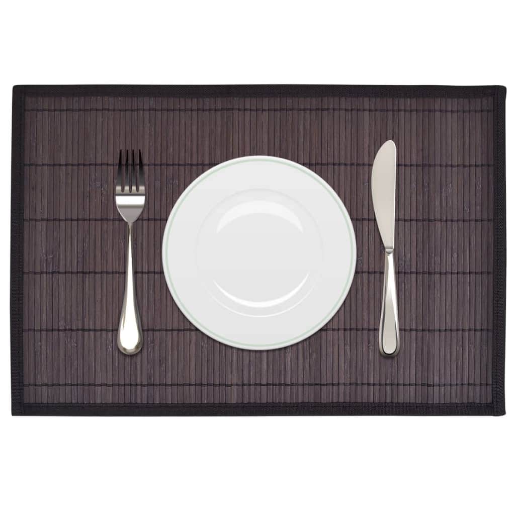 6 Baboo Placemats Dark Brown