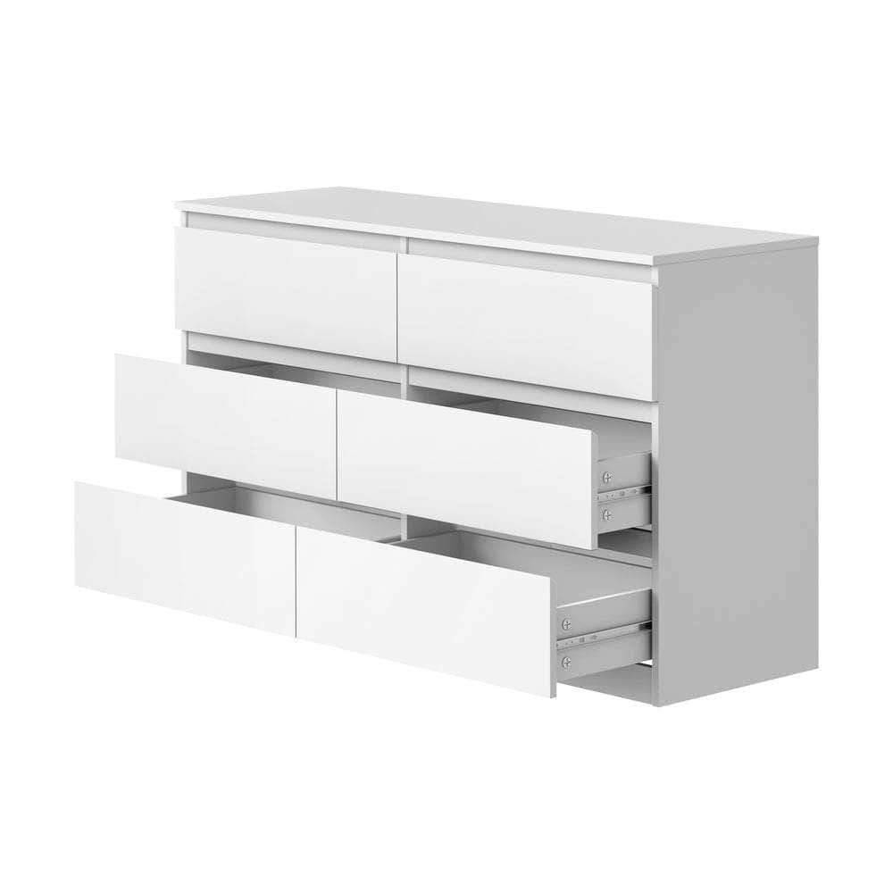 6 Chest of Drawers and Bedside Table Cabinet Bedroom Set