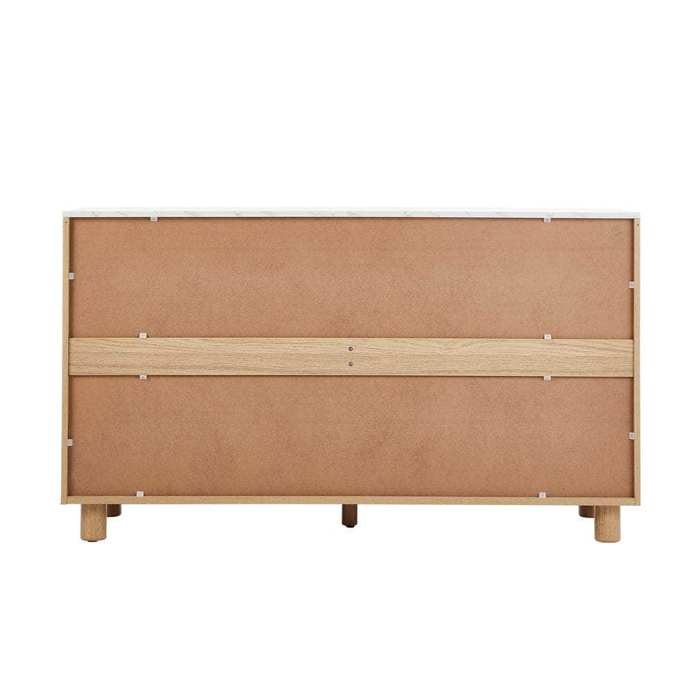 6 Chest of Drawers Dresser  Marble Top Natural