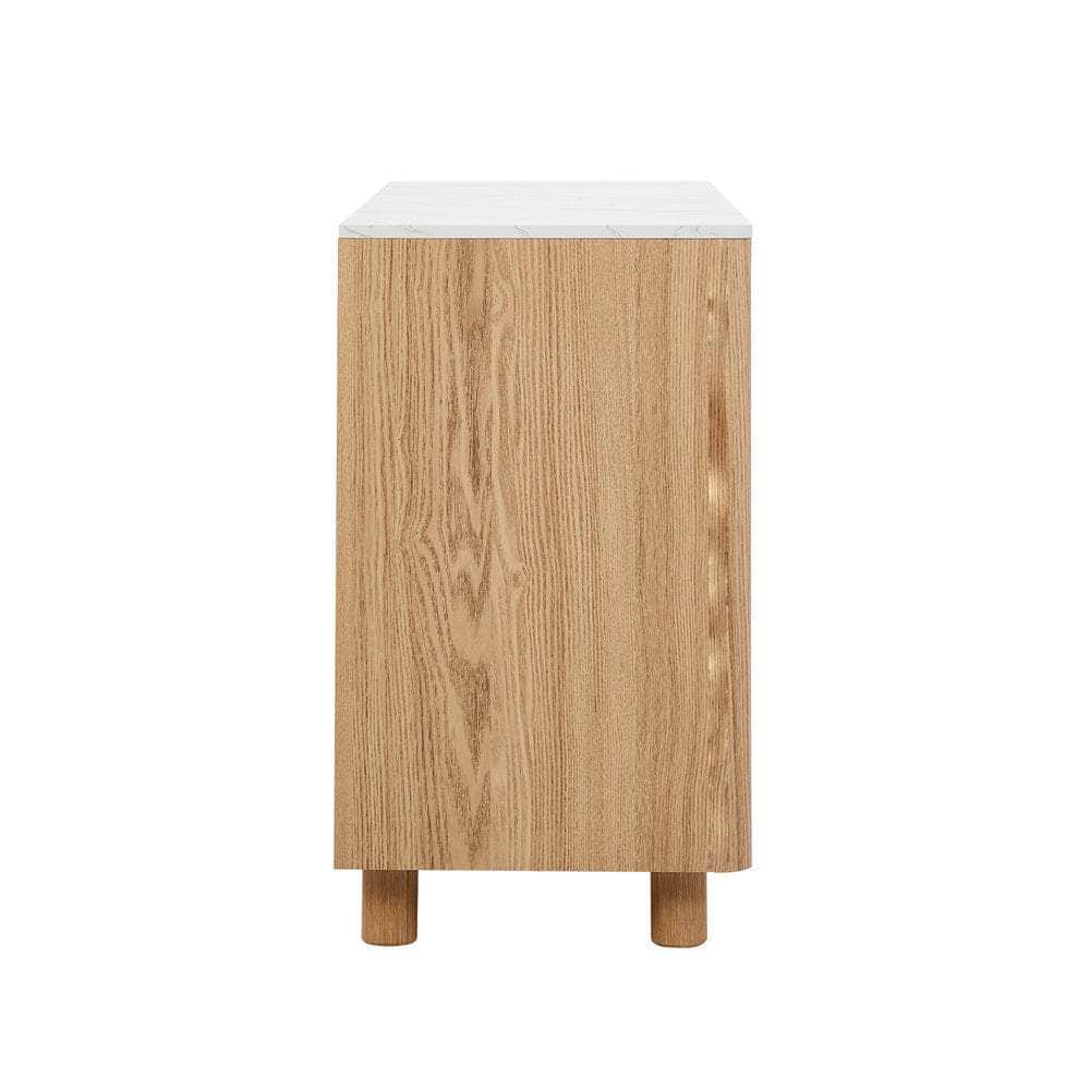 6 Chest of Drawers Dresser  Marble Top Natural